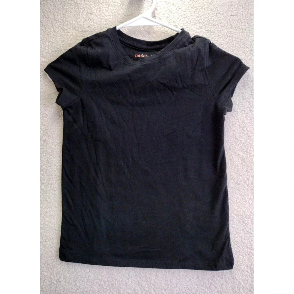 Cat‎ and Jack Kids Black Short Sleeve Crew Neck T Shirt Size S 6